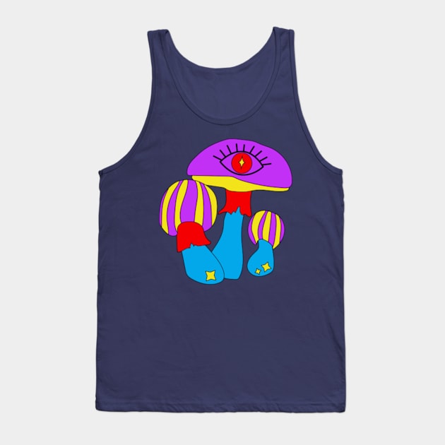 Hippie Soul with Mushroom Eyes Tank Top by Retro Comic Books